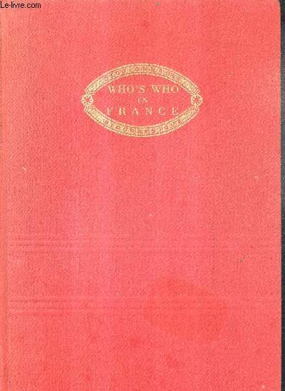 WHO'S WHO IN FRANCE QUI EST QUI EN FRANCE - DICTIONNAIRE BIOGRAPHIQUE / 1979-1980 /14E EDITION.