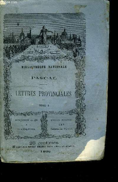 LETTRES PROVINCIALES - TOME 1