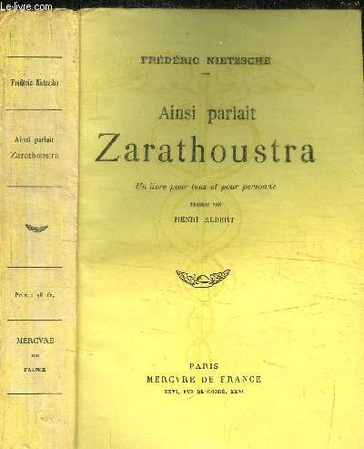 AINSI PARLAIT ZARATHOUSTRA / 63e EDITION