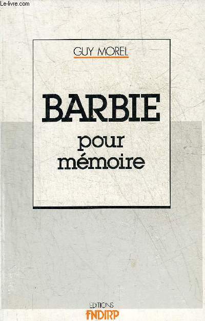 BARBIE POUR MEMOIRE.