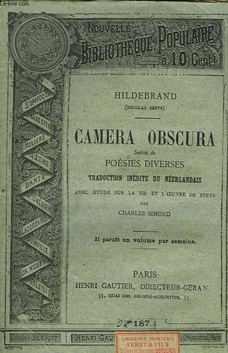 CAMERA OBSCURA suivi de POESIES DIVERSES.