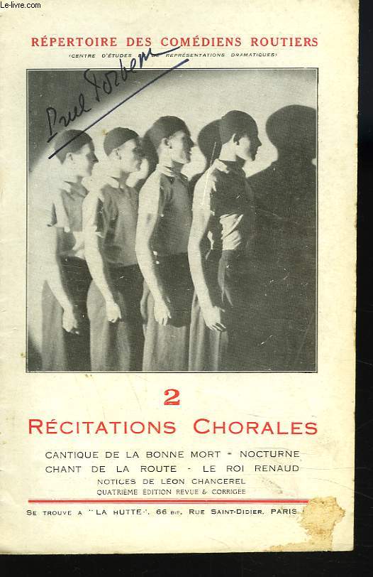 CHANT DE LA ROUTE / CANTIQUE DE LA BONNE MORT / LE ROI RENAUD / NOCTURNE.