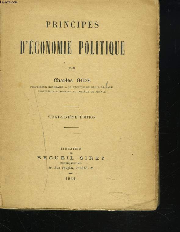 PRINCIPES D'ECONOMIE POLITIQUE