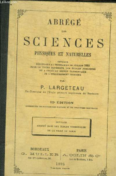 ABREGE DES SCIENCES PHYSIQUES ET NATURELLES