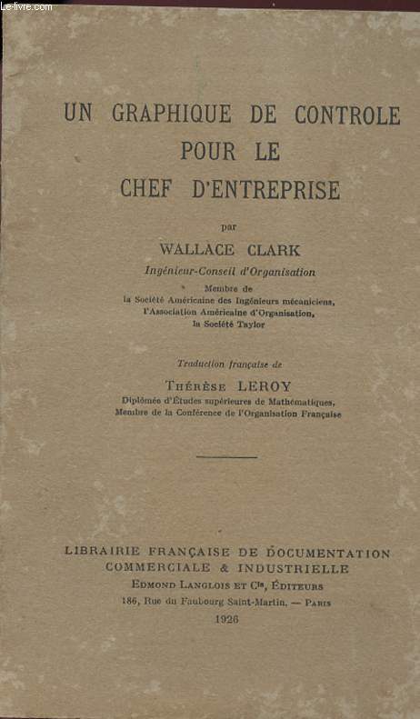 UN GRAPHIQUE DE CONTROLE POUR LE CHEF D'ENTREPRISE.