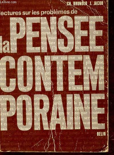 LECTURES SUR LES PROBLEMES DE LA PENSEE CONTEMPORAINE.