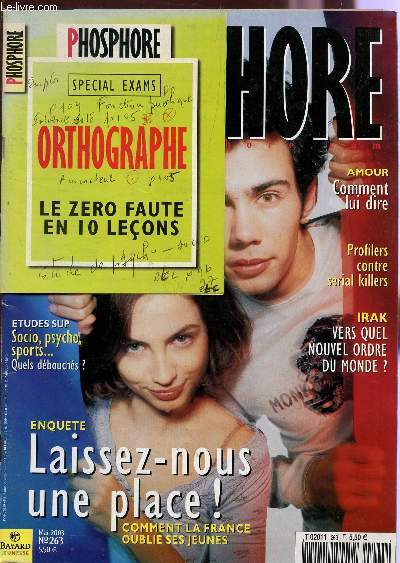 PHOSPHORE - N263 - MARS 2003 / SPECIAL EXAMS : ORTHOGRAPHE 