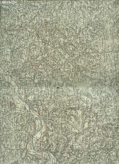 1 CARTE DE BRIVES SUD OUEST (SUD GOURDO - OUEST BERGERAC)   :   DE DIMENSION  25Cm X 40Cm ENVIRON EN NOIR ET BLANC.