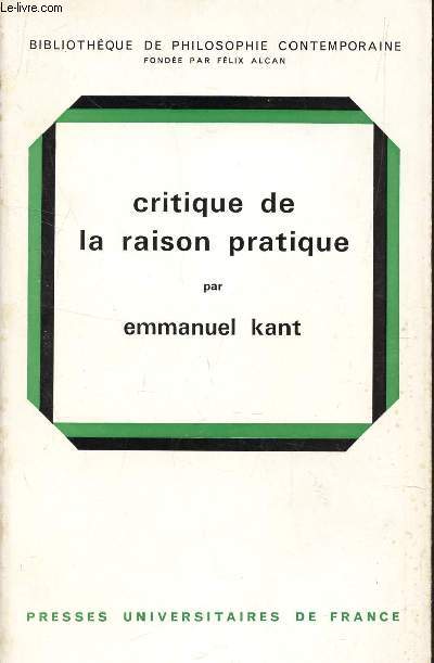 CRITIQUE DE LA RAISON PRATIQUE.