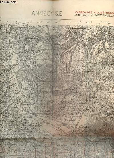 1 CARTE DEPLIANTE EN NOIR ET BLANC N160 bis - ANNECY S.E.    - DE DIMENSION 55 Cm X 70 Cm ENVIRON.
