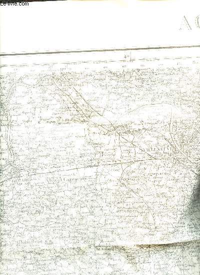 1 CARTE DEPLIANTE EN NOIR ET BLANC : AGEN - PROJECTION LAMBERT - III ZONE SUD. / DE DIMENSION 53 Cm X 74 Cm ENVIRON.