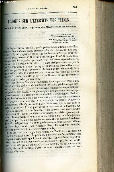 Discours sur l'eternit des peines / 1er sermon sur les dons du st Esprit / Instruction sur le Sacr Coeur de Jesus / Sermon sur le Zele.