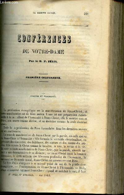 Conferences de Notre Dame : 1ere conference - Analyse et fragments.