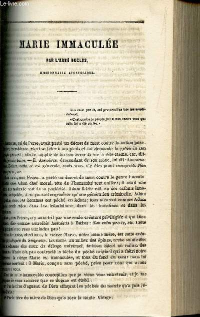 MARIE IMMACULEE / CONCEPTION IMMACULEE DE MARIE / Le sacerdoce de la Sainte Vierge prech a Notre Dame des victoires a Paris / Discours de Mgr l'eveque de Poitiers.