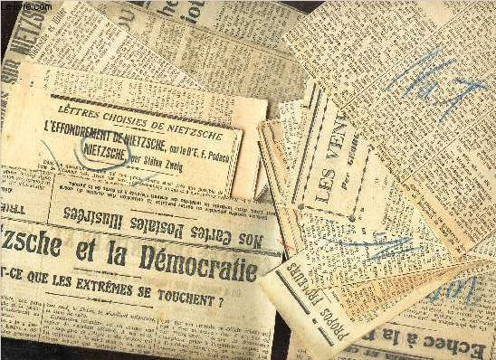LOT DE NOMBREUSES COUPURES DE  PRESSE regroupes TRAITANT DE : SUJETS DIVERS.