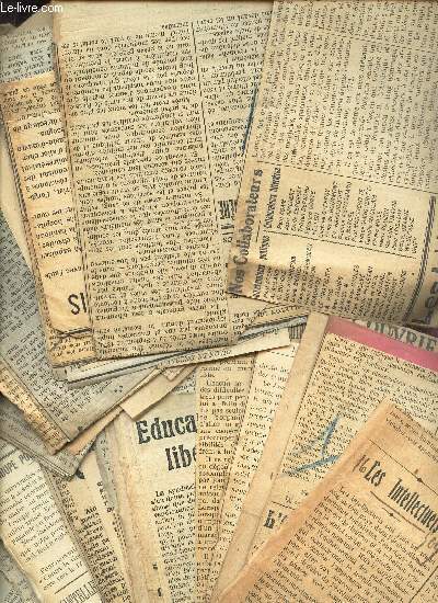 LOT DE NOMBREUSES COUPURES DE  PRESSE regroupes TRAITANT DE : LES INTELLECTUELS ET ELITES.