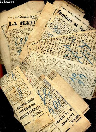 LOT DE NOMBREUSES COUPURES DE PRESSE SUR DES SUJETS DIVERS.