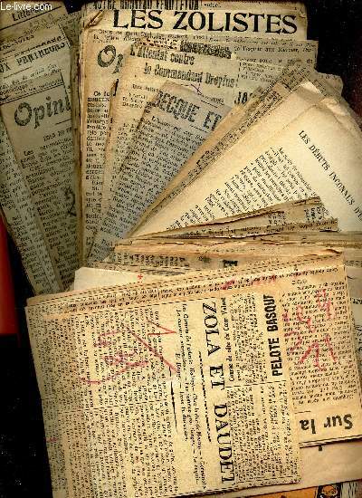 LOT IMPORTANT DE COUPURES DE PRESSE SUR EMILE ZOLA.