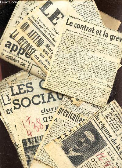 LOT IMPORTANT DE COUPURES DE PRESSE SUR LA GREVE.
