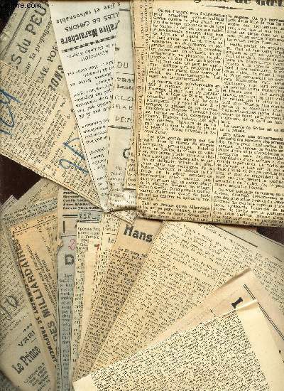 LOT IMPORTANT DE COUPURES DE PRESSE TRAITANT DE SUJETS DIVERS.