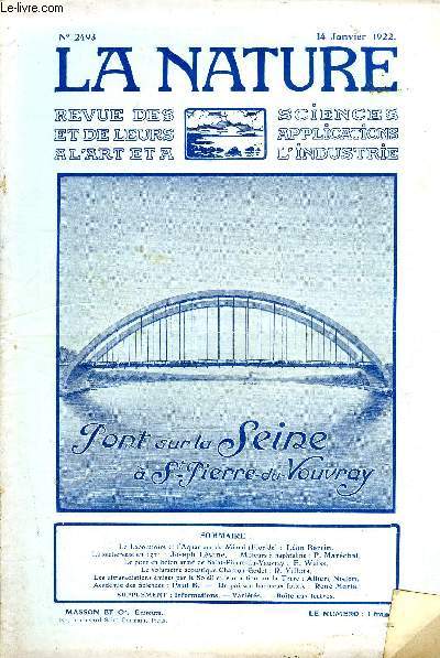 Revue des sciences et de leurs applications aux arts et  l'industrie, Pont sur la Seine  St Pierre du Vouvray.