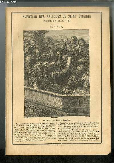 Invention des reliques de ST Etienne, premier martyr, fte le 3 aot.