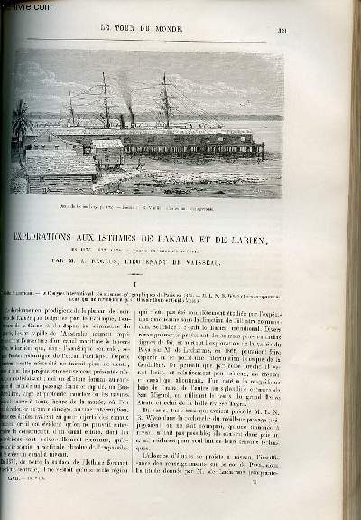 Le tour du monde - nouveau journal des voyages - livraison n1011,1012,1013,1014 et 1015 - Explorations aux isthmes de Panama et de Darien par A. Reclus, lieutenant de vaisseau en 1876,1877 et 1878.