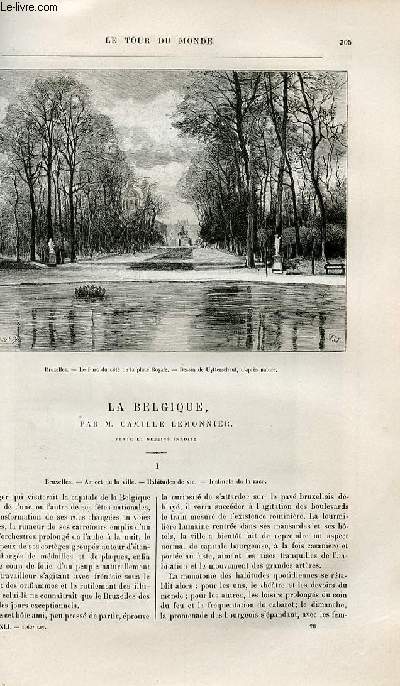 Le tour du monde - nouveau journal des voyages - livraisons n1062,1063,1064,1065 et 1066 - La Belgique par Camille Lemonnier.