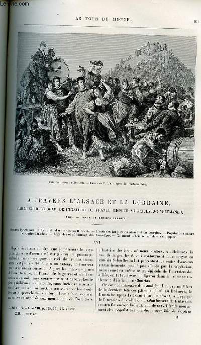 Le tour du monde - nouveau journal des voyages - livraisons n1262,1263 et 1264 - A travers l'Alsace et Lorraine par Charles Grad, de l'institut de France, dput au Reichstag allemand - 1884.