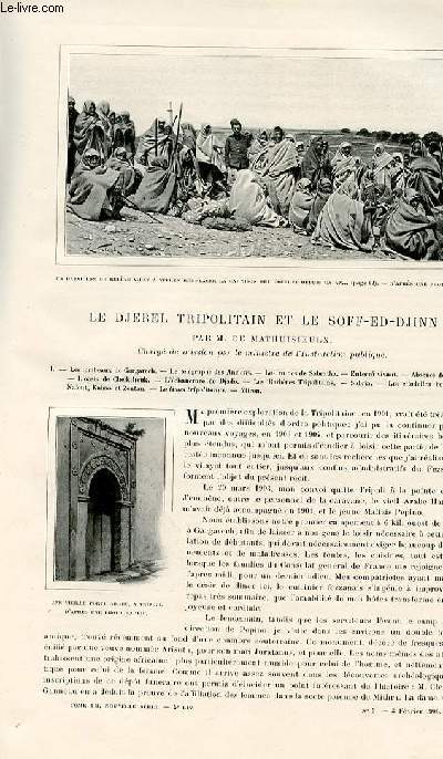 Le tour du monde - journal des voyages - nouvelle srie- livraisons n05,06 et 07 - Le Djebel tripolitain et le Soff-Ed-Djinn par M. De Mathuisieulx, charg de mission par le ministre de l'instruction publique.