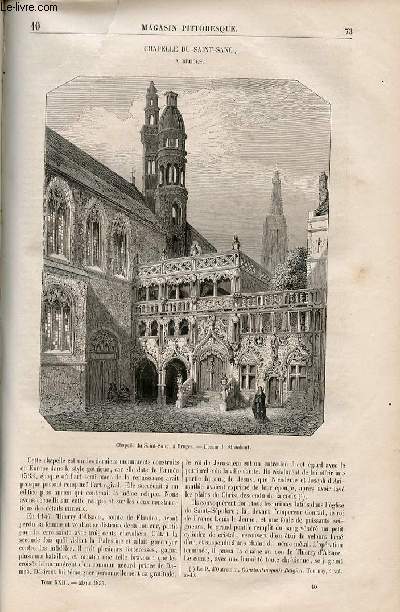 LE MAGASIN PITTORESQUE - Livraison n010 - Chapelle de Saint Sang  Bruges.