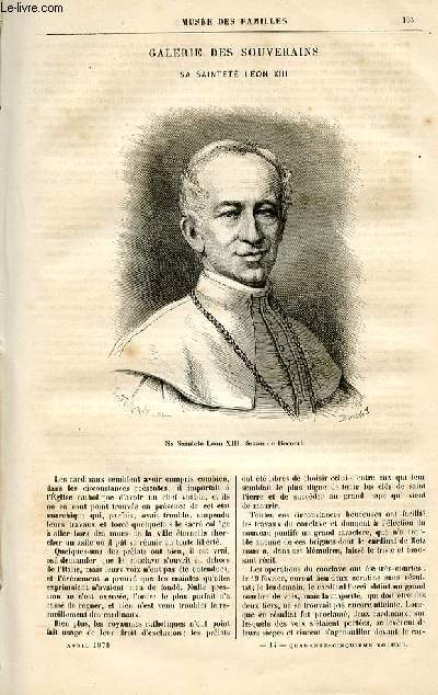Le muse des familles - lecture du soir -  livraisons n14 et 15 - Galerie des souverains - Sa Saintet Lon XIII par Ch. Raymond.