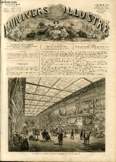 L'UNIVERS ILLUSTRE - SEPTIEME ANNEE N 305 - La Nouvelle Galerie de l'Ecole Franaise au Louvre.