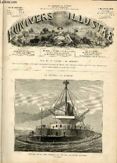 L'UNIVERS ILLUSTRE - VINGTIEME ANNEE N 1165 - La guerre en Orient, Nouveau systme pour prserver des torpilles les navires cuirasses.