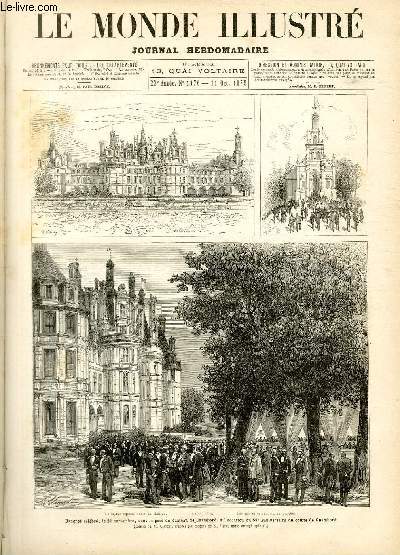 LE MONDE ILLUSTRE N1176 Banquet clbr, le 29 septembre, dans le parc du chteau de Chambord,  l'occasion du 59e anniversaire du comte de Chambord