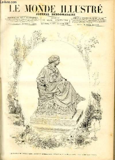 LE MONDE ILLUSTRE N1429 La statue de Georges Sand, inaugure  La Chtre (Indre), le 10 aot.