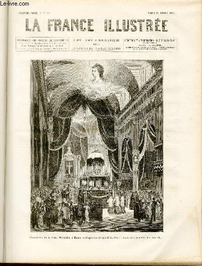 LA FRANCE ILLUSTREE N 191 - Funrailles de la reine Mercds,  Rome, d'aprs un croquis de M.March.