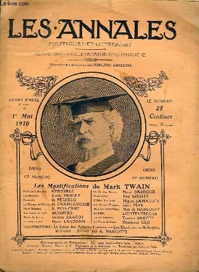 LES ANNALES POLITIQUES ET LITTERAIRES N 1401 Vrits et Paradoxes - Entre deux tours de scrutin, par Emile Faguet.