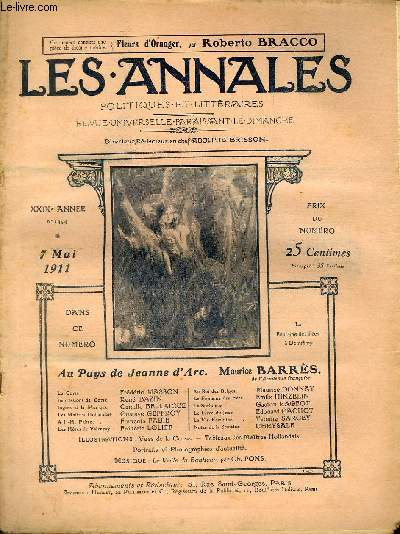 LES ANNALES POLITIQUES ET LITTERAIRES N 1454 Impressions et Paysages - Au bord des Fontaines-Fes, par Maurice Barrs.