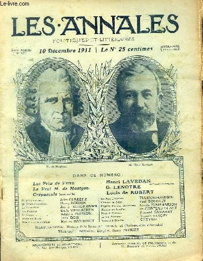 LES ANNALES POLITIQUES ET LITTERAIRES N 1485 Le Livre du Jour - L'Envers du Dcor, par Paul Bourget.