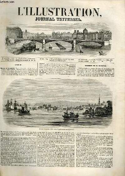 L'ILLUSTRATION JOURNAL UNIVERSEL N 201 - Histoire de la semaine. Vue de Nangasaki, ville du Japon. - Grands tablissements Industriels de la France. Industrie houillre. Mines d'Anzio. Descente dans le puits d'extraction, fosse Saint-Louis; Instruments..