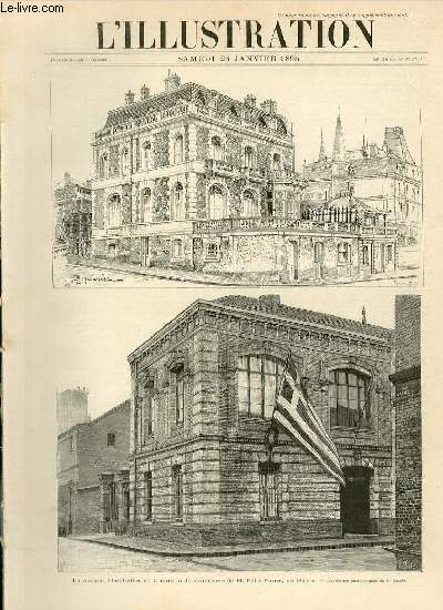 L'ILLUSTRATION JOURNAL UNIVERSEL N 2709 - Gravures: la maison d'habitation et la maison de commerce de M. Flix Faure, au Havre d'apres des photographies de M.Caccia par E.Tilly - thatre national de l'Odon, 