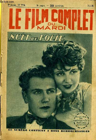LE FILM COMPLET DU MARDI N 774 - 9EME ANNEE - NUIT DE FOLIE