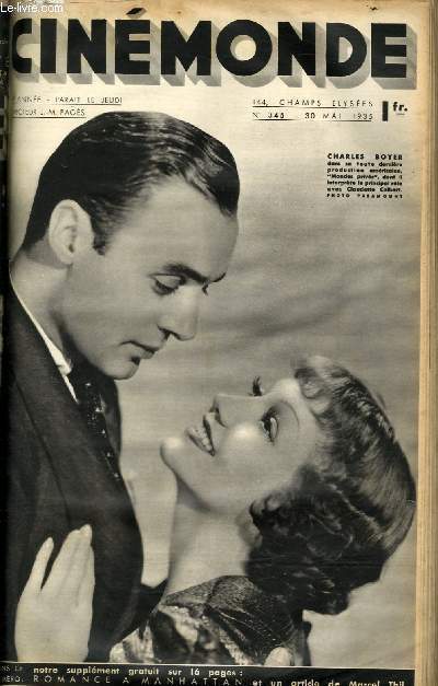 CINEMONDE - 8e ANNEE - N 345 - SIMONE SIMON - MONA GOYA - MAURICE DEKOBRA...