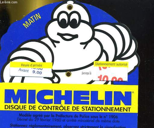 DISQUE DE CONTROLE DE STRATIONNEMENT MICHELIN