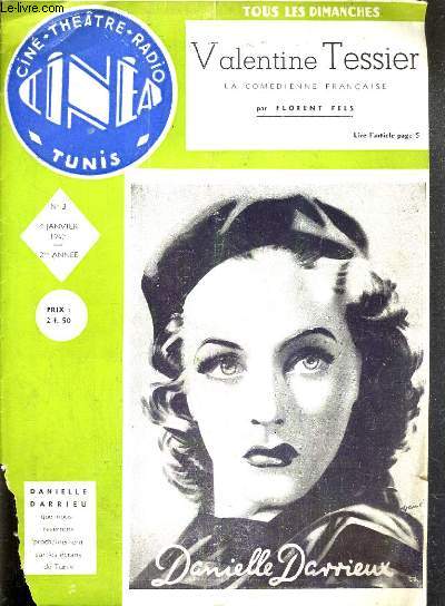 CINE - THEATRE - RADIO - TUNIS - N3 - 4 JANVIER 1942 - VALENTINE TESSIER..