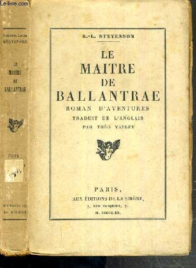 LE MAITRE DE BALLANTRAE - ROMAN D'AVENTURES