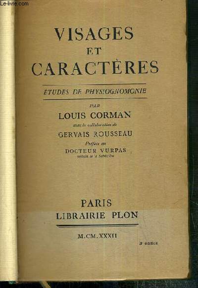VISAGES ET CARACTERES - ETUDES DE PHYSIOGNONOMIE