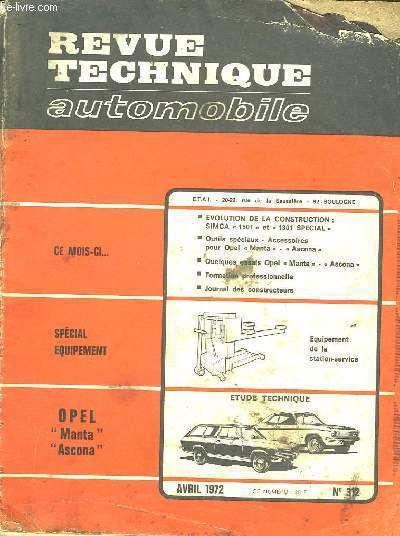 REVUE TECHNIQUE AUTOMOBILE N312