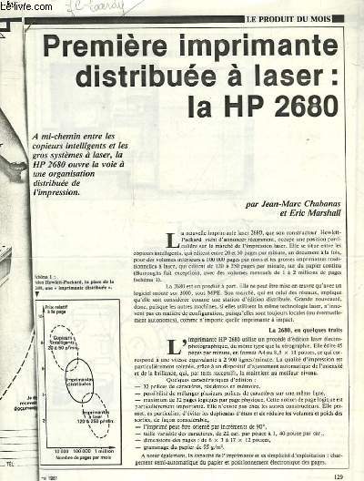 PREMIERE IMPRIMANTE DISTRIBUEE A LASER : LA HP 2680